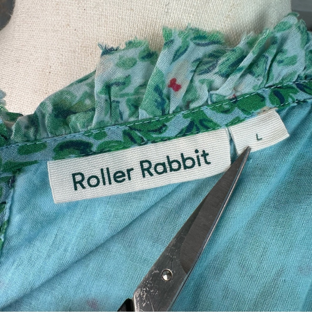Roller Rabbit Cerro Naoki Dress Light Blue Sz L - Picture 11 of 16